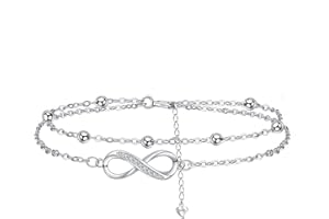 J.MUEN Bracelet Femmes Argent 925, Bracelet Femme Réglable 17+4cm - Fête des Mères Saint Valentin Cadeau - Avec Boîte Cadeau