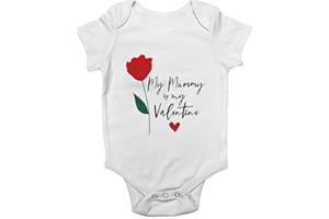 Shopagift Mummy is My Valentine Rose Baby Grow Vest Bodysuit Gift from Son Daughter to Mum