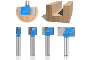 Cozevdnt 8mm Schaft Nutfräser, 4 Stück Holz Nutfräser Set für Oberfräse, Mehrere Größen Fräser Set, Schaft Hobelfräser für Die Bodenreinigung Holzbearbeitungswerkzeug Bit 10 /15 /22 /30mm