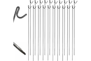 Smith & Barker Steel Metal Barrier Fencing Fence Pins 1150mm x 8mm Non Galvanised Fence Pins (Non-Galvanized, 5, pcs)