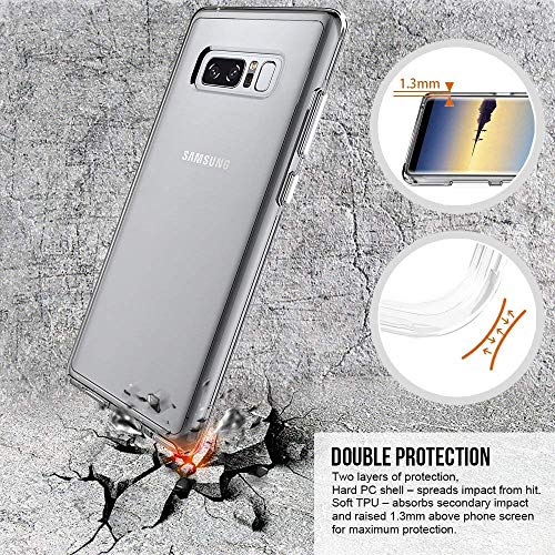 Carcasa para Galaxy Note 8 carcasa transparente a prueba de golpes de
PC duro y TPU resistente a los ara azos y de claridad de primera por
Ubittek para Samsung Galaxy Note 8