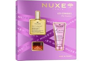 Nuxe The Iconics Gift Set, Huile Prodigieuse Dry Oil 50ml, Hair Prodigieux Shine Shampoo 50ml & Rêve de Miel Honey Lip Balm 15g, Luxury Skincare Trio for Face, Body & Hair