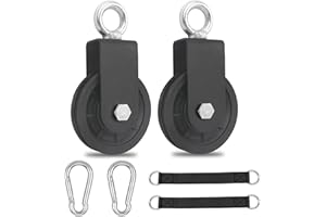 GothicBride Carrucola Palestra 90 mm Carrucola per Sollevamento di Sospensione e Moschettone Puleggia di Attacco Fai-da-te per Fitness Casa, Carico 160 kg(2)