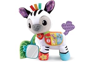 VTech – Timéo, P’tit Zèbre D’activités, Peluche Bébé interactive – 3/36 mois – Version FR