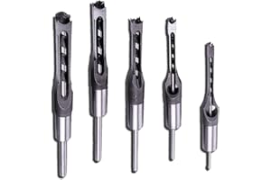 CDIYTOOL Juego de brocas cuadradas para carpintería, 5 piezas, HSS de madera, brocas avellanadas, herramientas de perforación de apertura de agujero, 6,4 mm/8 mm