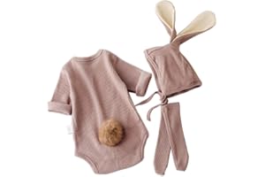 ACEHCEAR Baby Boys Girls Easter Bunny Outfit My First Easter Outfits Infant Newborn Bodysuit Romper with Long Bunny Ear Hat 0-24 Monate