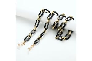 QQLADY Catena con Bottoni in Acrilico Color Ambra Catena per Occhiali da Vista Maschera Anti-smarrimento Occhiali da Sole appesi Cordini Tenere la Collana con la Corda