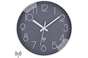 VIVILINEN Orologio da Parete Radiocontrollato 30CM Orologio da Parete Moderno Silenzioso Senza Ticchettio Orologio Rotondo Classico Decorativo per Camera da Letto Cucina Scuola Ufficio Soggiorno