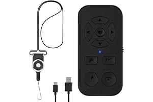 TESECU Tik Tok Bluetooth Fernbedienung für Kurze Videos und Kindle App, Handy Bluetooth Selfie Remote Control, Bluetooth-Fernbedienung für Serfie Video mit iPhone, Android (Schwarz 1 Pcs)