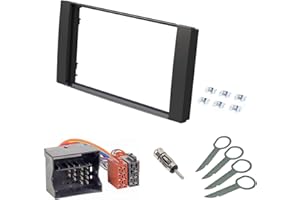 Audioproject A161 - Autoradio Doppel DIN Radioblende Set kompatibel für Ford C-Max S-Max Focus 2 Fiesta Fusion Modeo Kuga Transit Radioadapter Schwarz