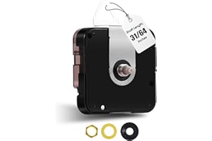 DEEWISH 12888 Mécanisme d'horloge de balayage super silencieux, 5/16 - 59/64 pouces de longueur de tige de remplacement de moteur de mur de quartz, fonctionne avec piles (sans aiguilles)