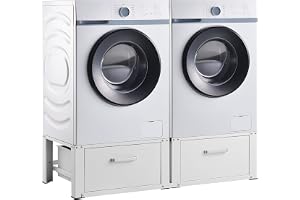 [en.casa] Tvättmaskinsunderrede Heyen med 2 lådor tvättmaskin bas 2-fack 2 x 150 kg dubbelställ dubbel piedestal upphöjning s