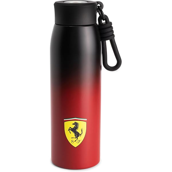Parapluie Compact Scuderia Ferrari Rouge - Automatique, Drapeau à Carreaux, Logo Scudetto, Diamètre 105 Cm