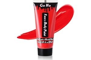 Go Ho Red Cream Face Body Paint(2.37 oz),Water Based Red Devil Makeup Face Painting for Adults Children SFX Cosplay Costumes Festivals Halloween