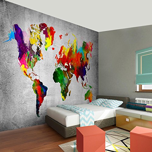 Fototapete Weltkarte 308 x 220 cm – Vliestapete – Wandtapete – Vlies Phototapete – Wand – Wandbilder XXL – !!! 100% MADE IN GERMANY !!! Runa Tapete 9124010a - 5