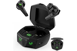 Ellenne Casque Bluetooth 5.3 P50 Noir Gaming Faible Latence sans Fil TWS Noir