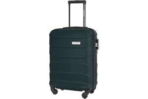 BARRENS Valise Cabine Rigide Bagage Cabine 55x40x20 Valises Leger a 4 Roues Silencieuses Serrure à Combinaison en ABS Ultra-Leger 34L avec Poignée Télescopique (Vert)