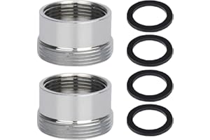 YOUZMY 2 pezzi Adattatore per rubinetto, adattatore filettato adatto per il collegamento dell'aeratore e rubinetti da cucina Filettatura femmina da M18 a maschio M22 Adattatore per aeratore (M18-M22)