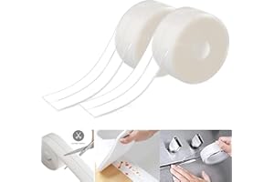 AIPWERER 2 Rotoli Nastro Sigillante Impermeabile,Nastro Impermeabile Cucina E Bagno,Pvc Impermeabile Antimuffa Sigillante Per Pareti Caulk Strip,Striscia Di Tenuta Per Da Bagno E Wall Sealing(Trasparente)