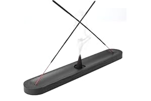 TOROS STORE Wood Incense Holder for Sticks & Cone - Modern Black Wooden 2 Incense Sticks Holder with a Place for Cone Burning, Incense Burner Holder, Mediation Incense Holders for Sticks, Cute Home and Room Deco
