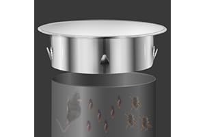 HSLXBY kaminlochdeckel,Ofenrohr Abdeckung,Schornsteinabdeckung,Kaminrohr Abdeckung,Edelstahl Rohrabdeckkappe,Wandfutterdeckel Ofenlochdeckel für Allegängigen Ofenrohre,Unterer:Ø 150mm,Tiefe:44mm