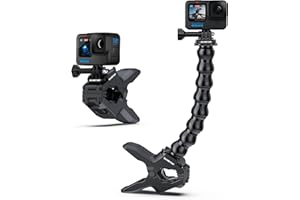Sametop Uchwyt Szczęki Zaciskowy z Flex Gęsią Szyją Kompatybilny z GoPro Hero 13, 12, 11, 10, 9, 8, 7, 6, 5, 4, Session, 3+, 3, 2, 1, Max, Hero (2018), Fusion, DJI Osmo Kamerami Sportowymi