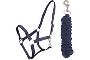 QHP B.V. QHP Halfter-Set Beginner Halfter + Führstrick Heavy Karabinerhaken (Shetty, Navy)