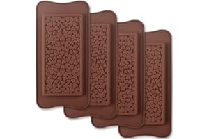 ionEgg Break Apart Silikonowe formy do czekolady, formy do czekolady, w kształcie serca, domowe formy proteinowe i batoniki energetyczne, 4 opakowania