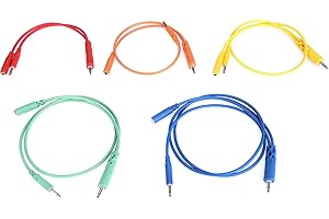 Hosa CMM-500Y-MIX Lot de 5 câbles de raccordement TS 3,5 mm avec TSF Pigtail 3,5 mm vers TS 3,5 mm