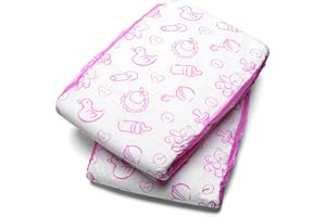 ‎LITTLEFORBIG LittleForBig Drukowane Briefy pieluchy dla dorosłych Dorośli Baby miłośnik pieluszek ABDL 2 sztuki-Przedszkole Różowy M