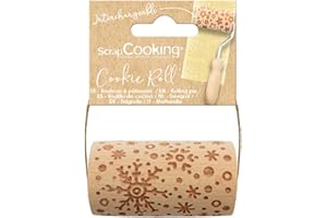SCRAPCOOKING SCRAP COOKING - Mini rouleau bois "Flocon" - Décos Empreintes Gravées en Relief - Moule Décoration Biscuits, Sablés, Cookies - 5303