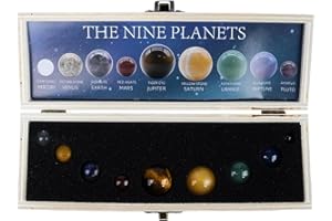 VOANZO 9 Planetas decoración Solar Juego de Bolas de Piedras Preciosas de Cristal caídas decoración de Escritorio Celestial y Regalo Creativo Impresionantes Cristales para el hogar o la Oficina