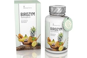‎BIOMENTA BIROZYM Enzym Komplex - 180 Enzym Kapseln hochdosiert (2,65g/Tag) -13 Enzyme & Coenzyme + 7 Kräuter & Pflanzenextrakte + 7 Mineralstoffe + 13 Vitamine - vegetarisch - magensaftresistente Kapselhülle