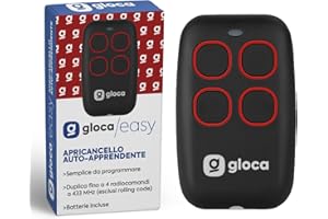 gloca Telecomando Apricancello Easy Garage Auto-Apprendente 4 Canali Frequenza 433.92 Mhz NO ROLLING CODE (no codice variabile)