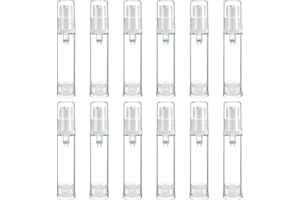 TIESOME 12 Flacon Pompe Vide Sans Air Rechargeables Pour Crèmes, Lotions, Fond de Teint, Soins de la Peau (10 ml)