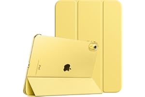 TiMOVO Case for iPad (A16) 11th Generation 11 Inch 2025/iPad 10th Generation 10.9 Inch 2022, Slim Stand Cover with Hard Translucent Back, Support Touch ID, Auto Wake/Sleep, Light Yellow