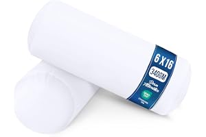 Utopia Bedding Nackrullar 15×40, 2 pack, för knä och positionering, vit | Kuddar för ben, knän och nacke, yogarulle, mångsidig kudde för vardaglig användning
