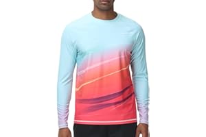 VAYAGER Men's Swimming Shirts UPF 50+ Rash Guard Long Sleeve Quick-Drying T-Shirt Loose Fit Water Fishing UV Protection Shirts