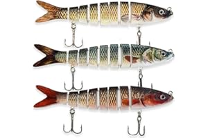 ods lure Esca da Pesca per spigole 8 segmenti Multi Swimbait Kit Esche ad Affondamento Lento con ami da Pesca