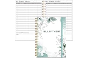 HEVEBOIK Bill Payment Tracker Notebook - Monthly Bill Organizer & Planner for Personal Budgeting Financial, Payments Checklist Organizer, 5.8" x 8.5", Teal