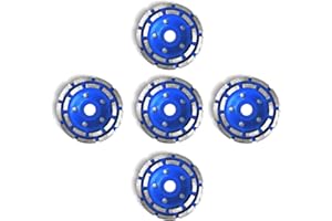 5 Stück QUANTEX Diamant-Schleiftopf 125mm. Diamant-Schleifscheibe doppelreihig mit 22,23mm Standardbohrung geeignet für alle Winkelschleifer, Betonfräse etc. Universal für Beton, Naturstein, Estrich.