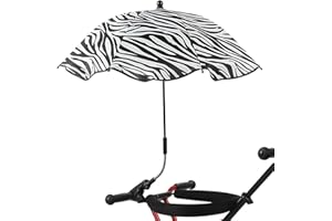 Quzente Kinderwagen Sonnenschirm, Tragbarer UV Schutz Kinder Sonnenschirm, Verstellbarer Baby Regenschirm Kinderwagen Sonnenschirm Mit Clip Für Fahrrad Rollstuhl Strandkorb