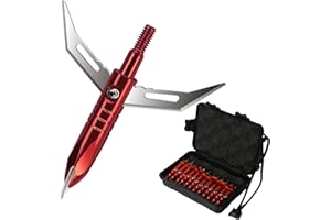 biubiusot 12er Pfeilspitzen 100 Körnern Jagdspitzen Armbrust Erwachsene Jagd Pfeile für Bogenschießen Carbonpfeile Glasfaserpfeil Compoundbogen Bogen mit Aufbewahrungsbox (E)