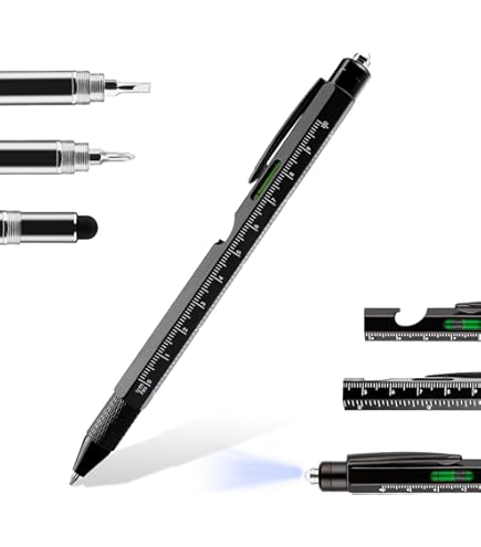 Penna Multifunzione 9 In 1 Per Uomo - Con Cacciaviti, Apribottiglie, Livella E LED - Idea Regalo - Foto 9