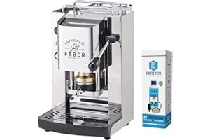 FABER ITALIA FABER SLOT PRO TOTAL INOX MACCHINA DA CAFFE' A CIALDE ESE 44 MM + kit Manutenzione + 20 cialde Emozioni Quotidiane