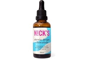 N!CK'S NICKS Stevia Liquida Gocce di Cioccolat (50ml) Dolcificante Liquido Zero Calorie Dieta Chetogenica Senza Zucchero Senza Glutine Low Carb Alternativa al Sostituto dello Zucchero