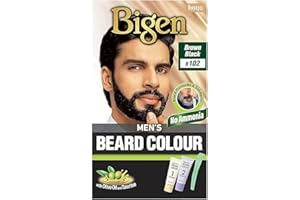 Bigen Beard Colour for Men | Sin Manchas | Cubre la barba gris en 10 minutos | Con aceite de oliva - 102 Marrón Negro