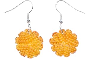 Miniblings Waffel Herzwaffel Ohrringe - Handmade Modeschmuck I Backen Kuchen hell - Ohrhänger Ohrschmuck versilbert