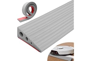 PGONLINE Türschwellenrampen, 100x6.5x2.5CM Schwellenrampe, PVC Rollstuhlrampe, rutschfeste Oberfläche, Gummirampe Auffahrrampe Schwellenrampe für Rollstuhl, Kinderwagen, Rollator oder e Scooter