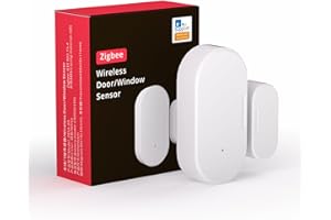 WOOLLEY ZigBee Door and Window Alarm Sensor Wireless Mini Contact Magnetic Sensor Sends Alerts, Compatible with Alexa/Google Home, Batteries Included, Zigbee Bridge Hub Must Required